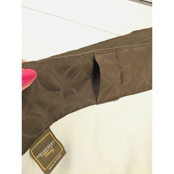 Fieldcrest Luxury Dark Brown Light-Filtering Curtain 50x84 Set of 2 Panels - Picture 4 of 5